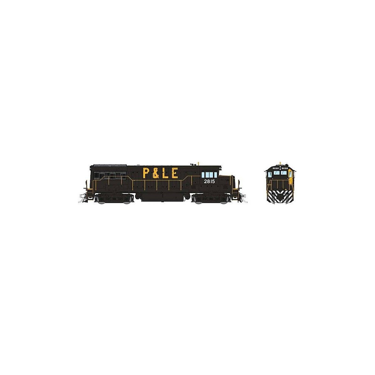 GE U28B Low Hood - Standard DC -- Pittsburgh & Lake Erie 2815 (black, yellow, white), HO, Rapido Trains Inc 35057