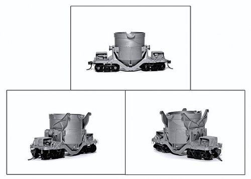 3-in-1 Open Top Hot Metal Car - Kit -- With Extended Ladle & Add-On Wings - Undecorated, HO, State Tool & Die 725