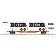 50` Piggyback Flatcar w/Two 24` Trailers - Ready to Run -- Conrail 700830 (BEER Trailers, white, blac, N, Trainman 50006517