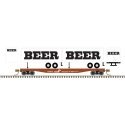50` Piggyback Flatcar w/Two 24` Trailers - Ready to Run -- Conrail 700830 (BEER Trailers, white, blac, N, Trainman 50006517