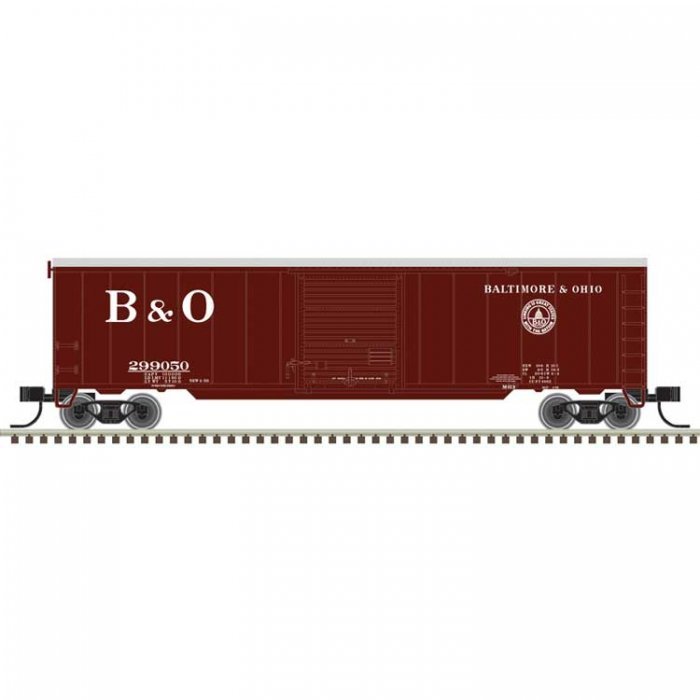 50′ Single-Door Boxcar - Ready to Run -- Baltimore & Ohio 299027 (Boxcar Red, 13 States Logo), N, Trainman 50006910