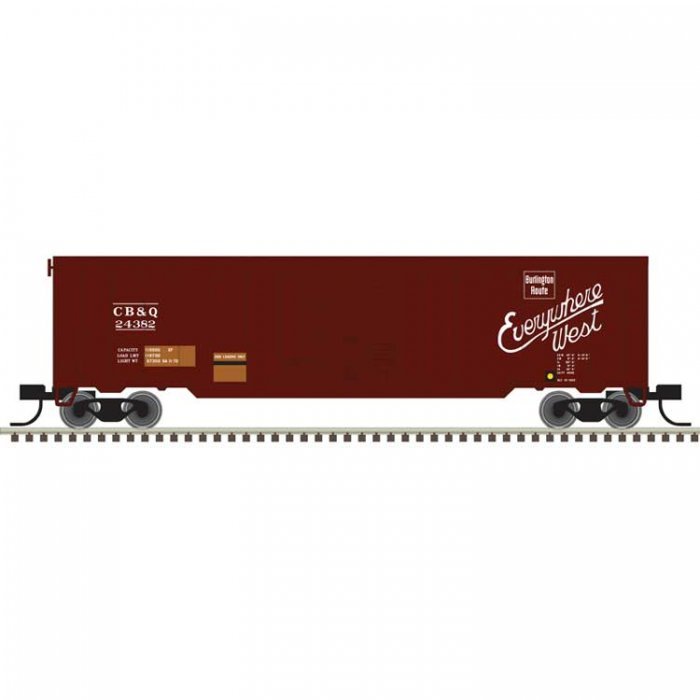 50′ Single-Door Boxcar - Ready to Run -- Chicago, Burlington & Quincy 24382 (Boxcar Red, Everywhere W, N, Trainman 50006913