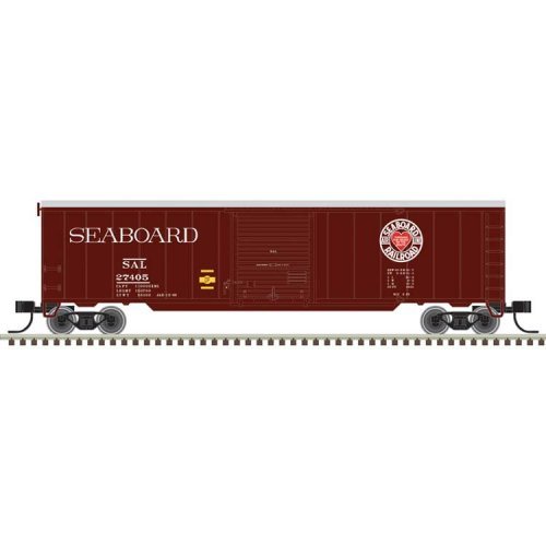 50′ Single-Door Boxcar - Ready to Run -- Seaboard Air Line 27252 (Boxcar Red, red, Heart Logo), N, Trainman 50006922