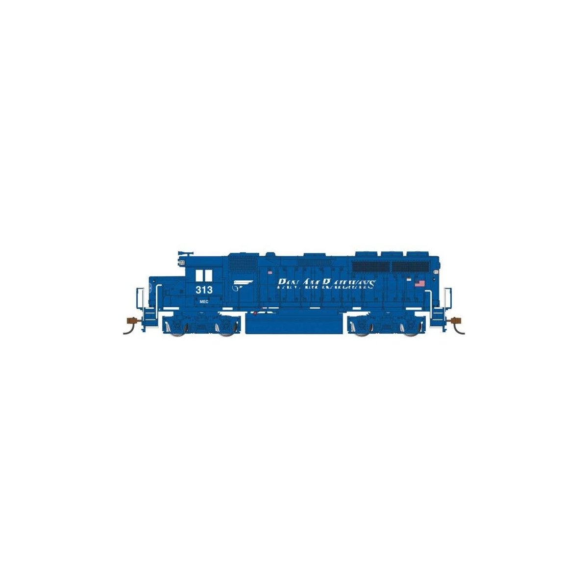 EMD GP40 - Standard DC -- Pan Am Railways 313 (blue, white), HO, Bachmann Industries 63544