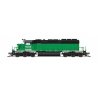 EMD SD40-2 Low Nose - Standard DC - Stealth -- BNSF Railway 1680 (Ex-BN Cascade Green, black, white), N, Broadway Limited Import
