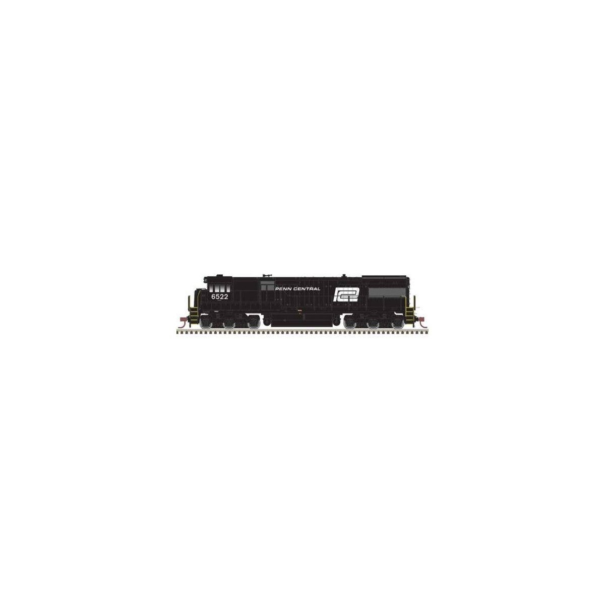 GE U28C - Standard DC - Master(R) Silver -- Penn Central 6522 (black, white, Large Logo), HO, Atlas Model Railroad Co. 10004589