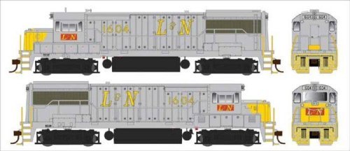 GE U25B Phase IIa - Standard DC -- Louisville & Nashville 1610 (gray, yellow, red), HO, Bowser Manufacturing Co. 25143