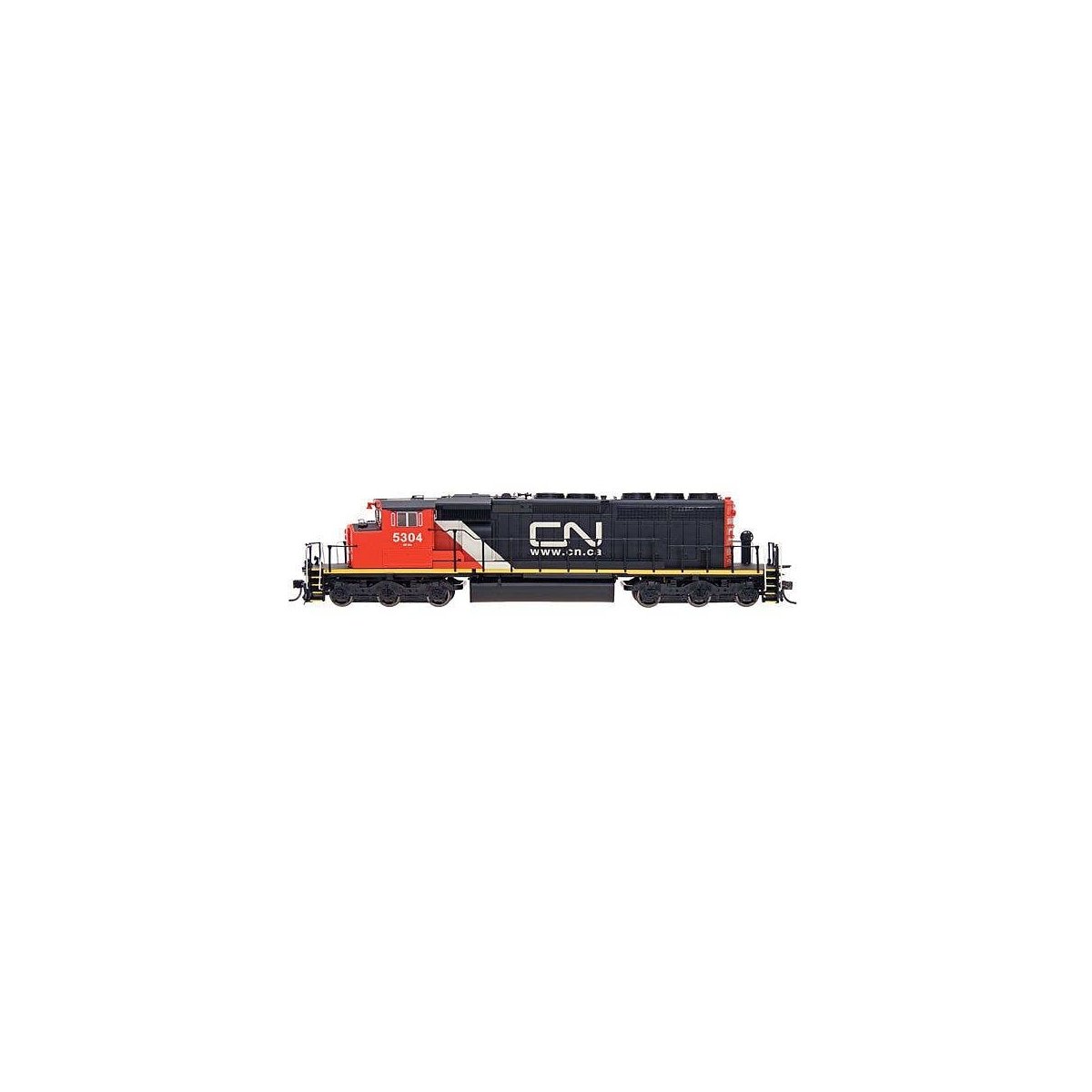 EMD/GMDD SD40-2W - Standard DC -- Canadian National (black, white, red, Website Logo), N, Intermountain Railway Company 69303