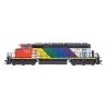 EMD/GMDD SD40-2W - Standard DC -- Canadian National 5334 (black, white, red, Rainbow Expo ′86 Graphics), N, Intermountain Rail