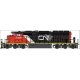 EMD/GMDD SD40-2W - Standard DC -- Canadian National (black, red, white, North American Continent logo), N, Intermountain Railway
