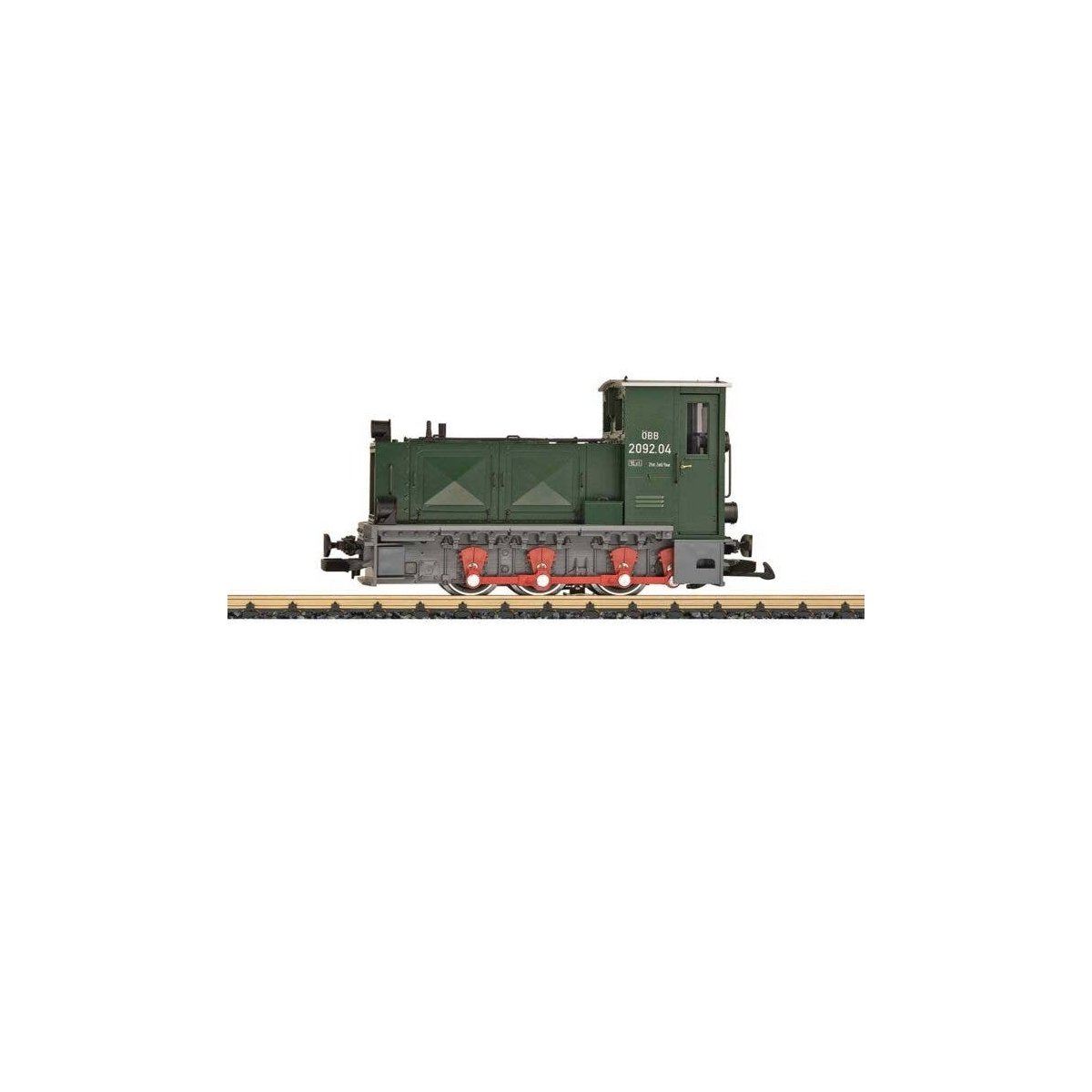 Class HF130C Diesel - Sound and DCC -- Heeresfeld Railroad 2092.04 (Era IV, green, gray, red), G, LGB 23594
