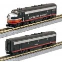EMD F7 A-B Set - LokSound and DCC -- Southern Pacific 6182, 8082 (Black Widow, black, silver, red, orange), N, Kato USA Inc 1060