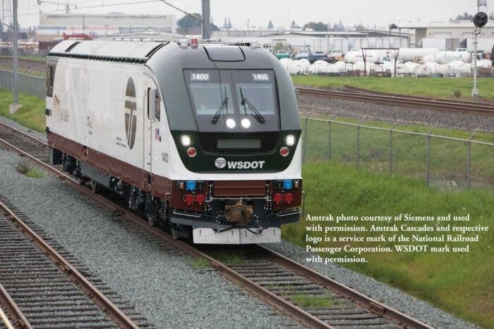 Siemens SC-44 Charger - WowSound(R) and DCC -- Amtrak 1400 (Cascades, Washington D.O.T. white, green, brown), HO, Bachmann Indus
