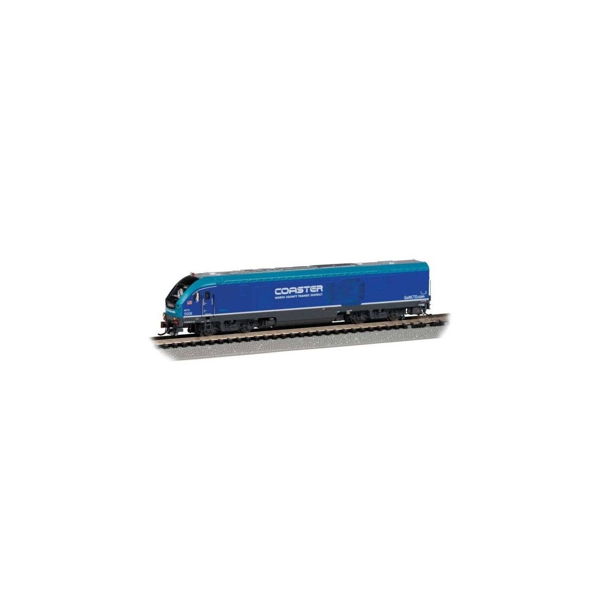 Siemens SC-44 Charger - Sound and DCC -- North County Transit District Coaster 5008 (blue, teal, white), N, Bachmann Industries 
