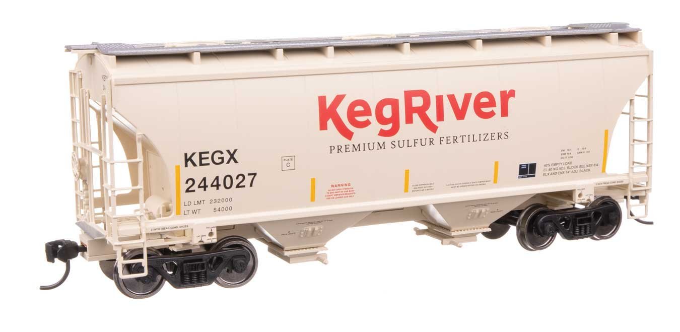 39′ Trinity 3281 2-Bay Covered Hopper - Ready-to-Run -- Keg River 244027, HO, WalthersMainline 49313