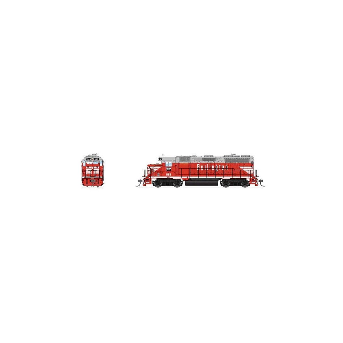 EMD GP35 Low Nose - Sound and DCC - Paragon4(TM) -- Chicago, Burlington & Quincy 992 (Chinese Red, gray, white, black), HO, Broa