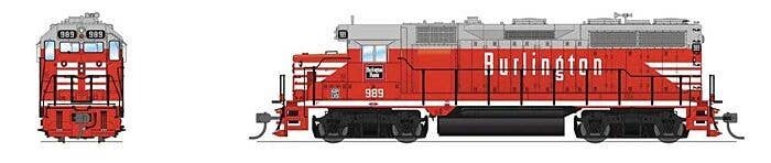 EMD GP35 Low Nose - Sound and DCC - Paragon4(TM) -- Chicago, Burlington & Quincy 992 (Chinese Red, gray, white, black), HO, Broa