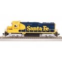 EMD GP30u Low Nose - Sound and DCC - Paragon4(TM) -- Santa Fe 2710 (Warbonnet blue, yellow), HO, Broadway Limited Imports 7560
