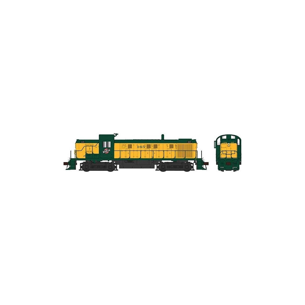 Alco RS3 Phase 2 - LokSound 5 and DCC -- Chicago & North Western 166 (yellow, green), HO, Bowser Manufacturing Co. 25424
