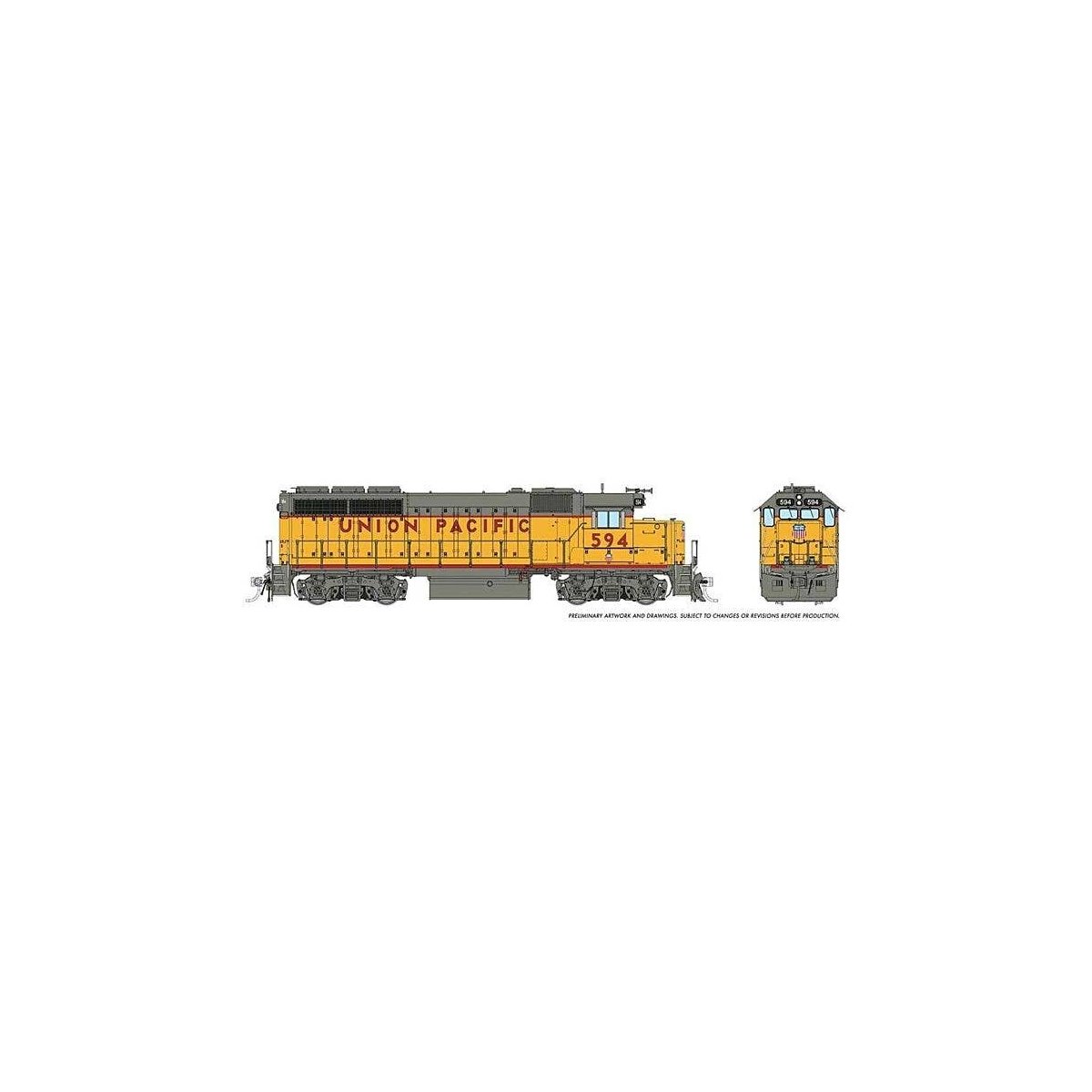 EMD GP40 - LokSound and DCC -- Union Pacific 589 (1997, Armour Yellow, gray, red, red Frame Stripe), HO, Rapido Trains Inc 40527