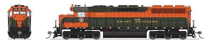 EMD SD45 Low-Nose - Sound & DCC - Paragon4(TM) -- Great Northern 410 (Simplified, Pullman Green, Omaha Orange), HO, Broadway Lim