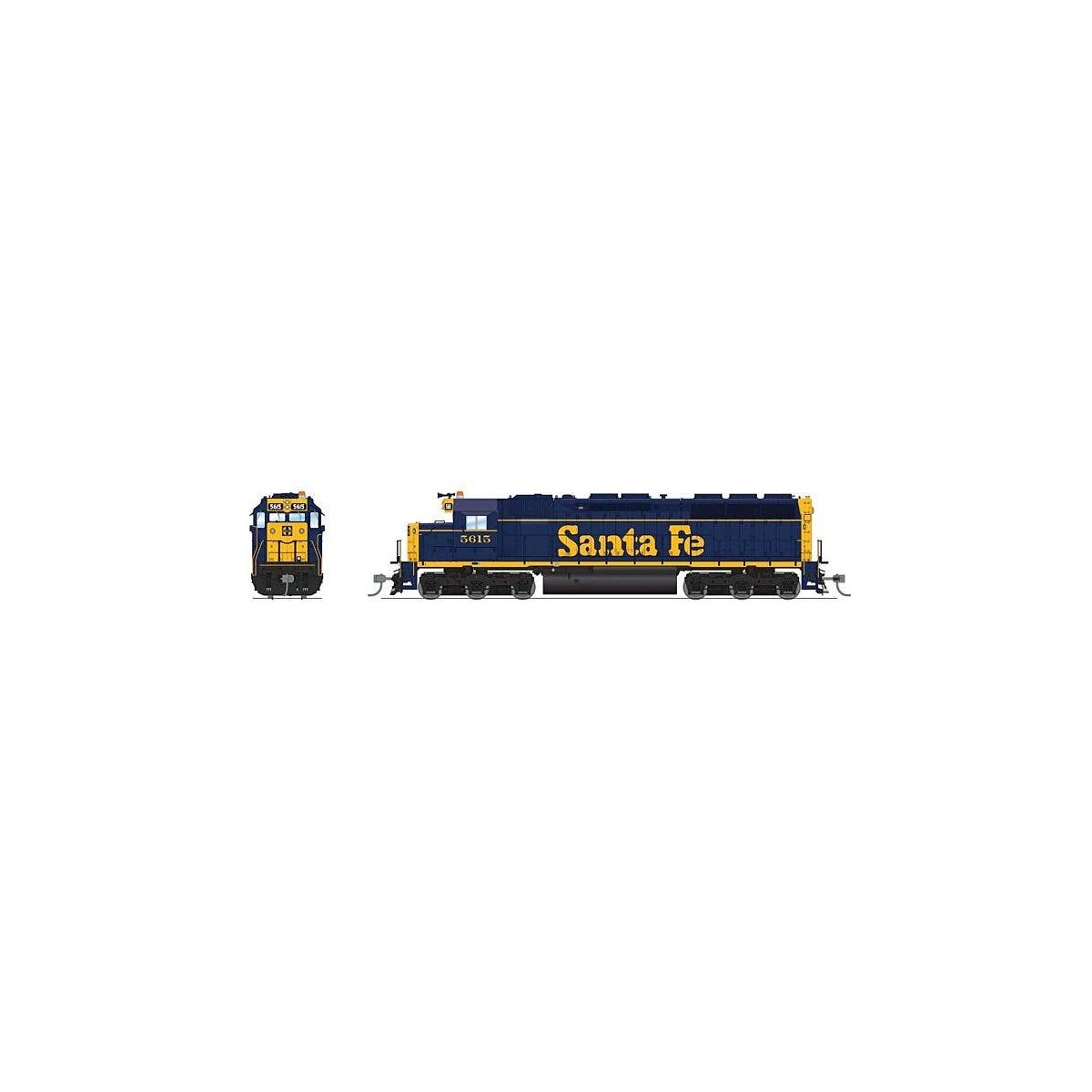 EMD SD45 Low-Nose - Sound & DCC - Paragon4(TM) -- Santa Fe 5621 (Bookend, blue, yellow), HO, Broadway Limited Imports 7931