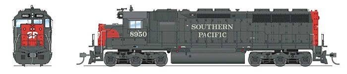 EMD SD45 Low-Nose - Sound & DCC - Paragon4(TM) -- Southern Pacific 8956 (gray, red), HO, Broadway Limited Imports 7946