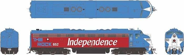 EMD E8A - Sound and DCC -- Rock Island 652 (Bicentennial, red, white, blue), HO, Rapido Trains Inc 28590
