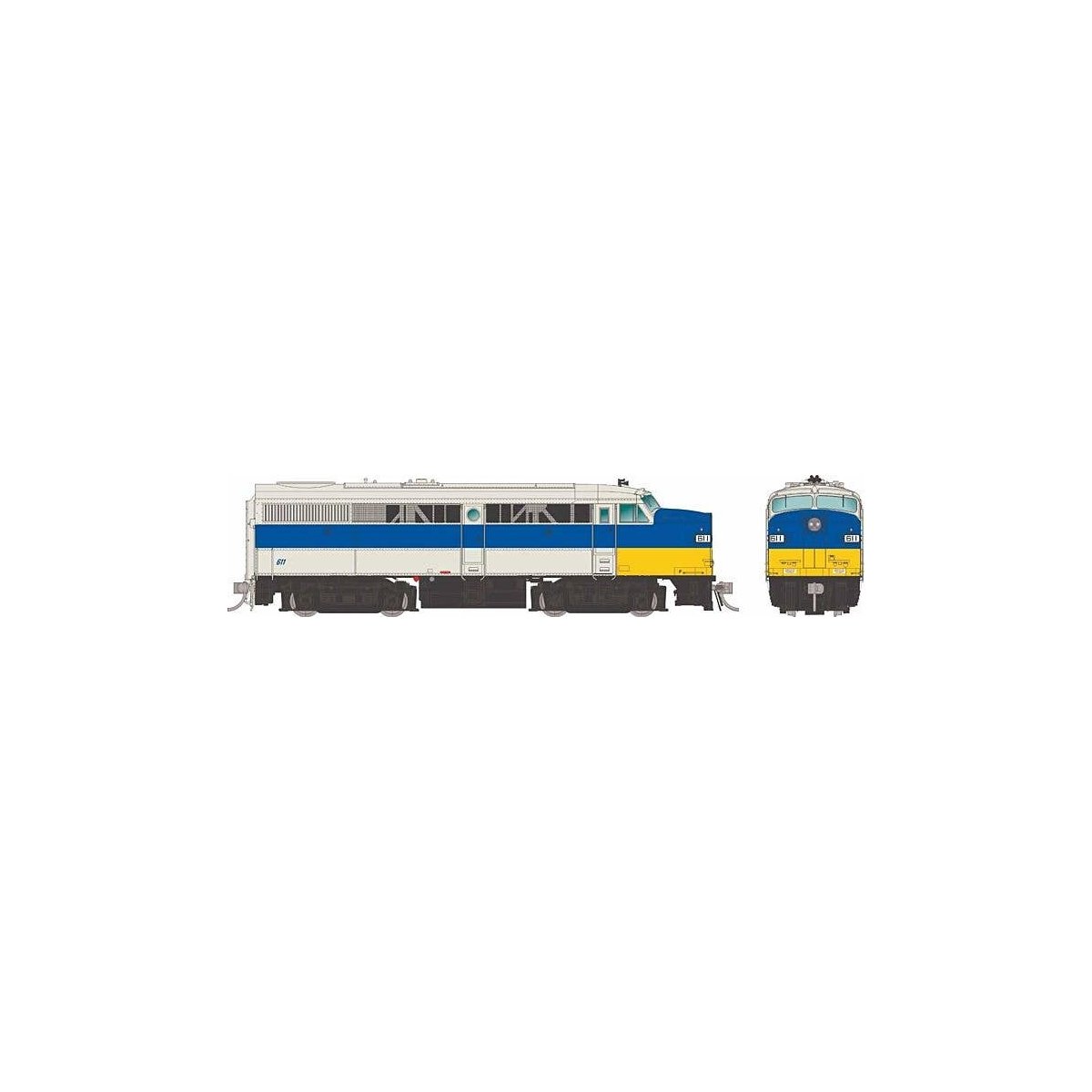 Alco FA1 - Sound and DCC -- Long Island 613(gray, blue, yellow), HO, Rapido Trains Inc 37554
