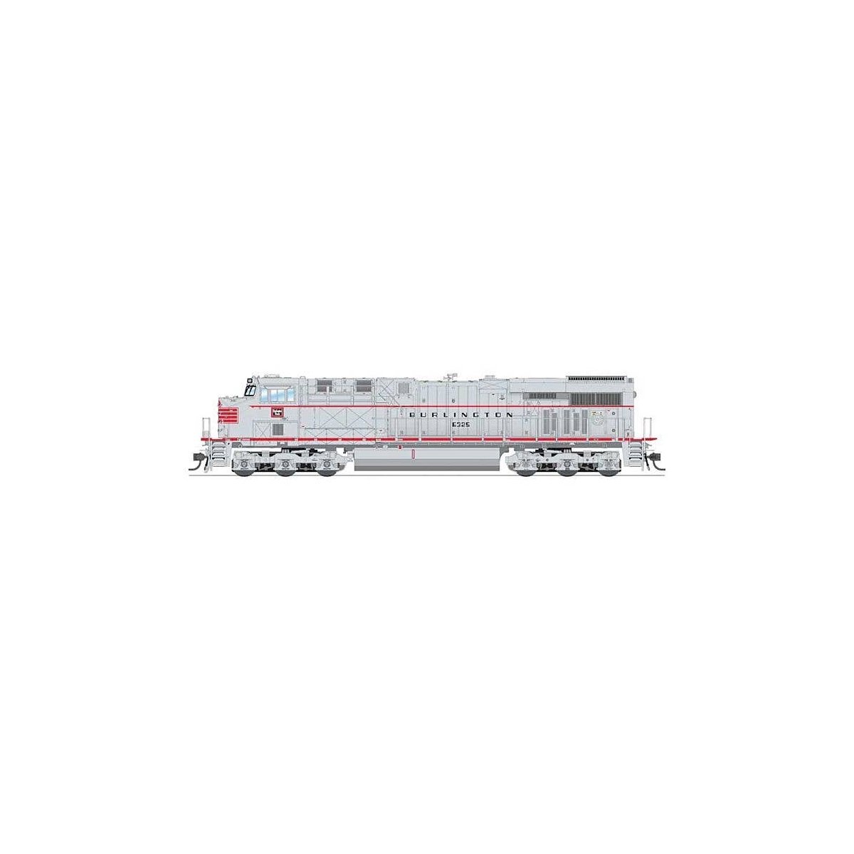 GE ES44AC - Sound and DCC - Paragon4(TM) -- Chicago, Burlington & Quincy 6325 (Fantasy Scheme, aluminum, red), HO, Broadway Limi