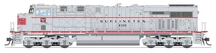 GE ES44AC - Sound and DCC - Paragon4(TM) -- Chicago, Burlington & Quincy 6325 (Fantasy Scheme, aluminum, red), HO, Broadway Limi
