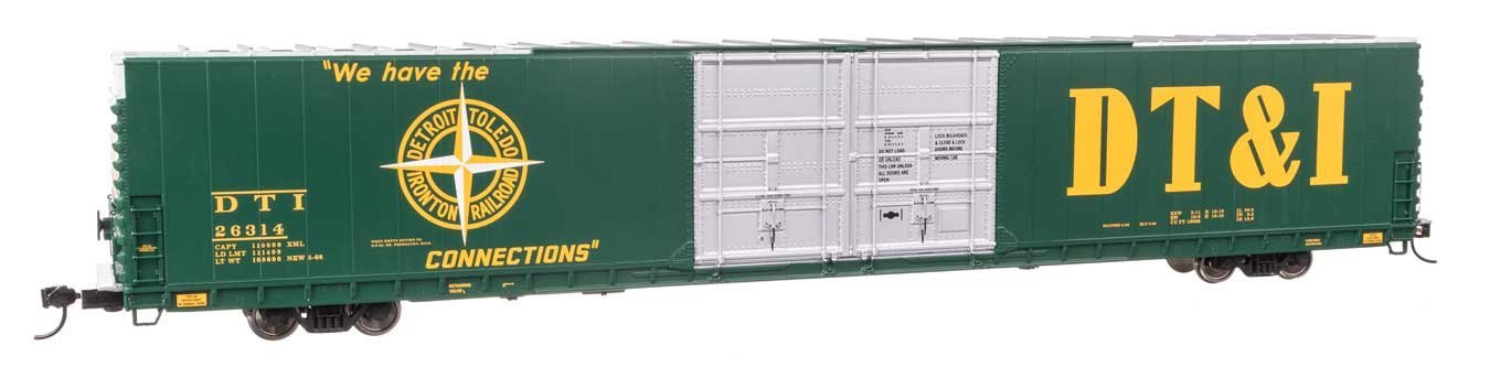 86′ Pullman-Standard Double-Door Hi-Cube Boxcar - Ready to Run -- Detroit, Toledo & Ironton 26314, HO, WalthersProto 102115