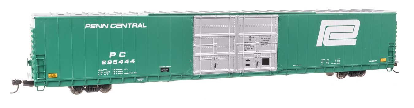 86′ Pullman-Standard Double-Door Hi-Cube Boxcar - Ready to Run -- Penn Central 295444, HO, WalthersProto 102124