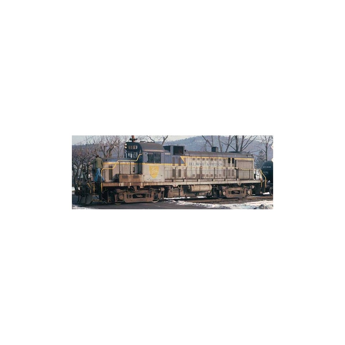 Alco D&H RS3m Chop Nose - LokSound 5 & DCC -- Delaware & Hudson 505 (Lightning Stripe, gray, blue, yellow), HO, Bowser Manufactu