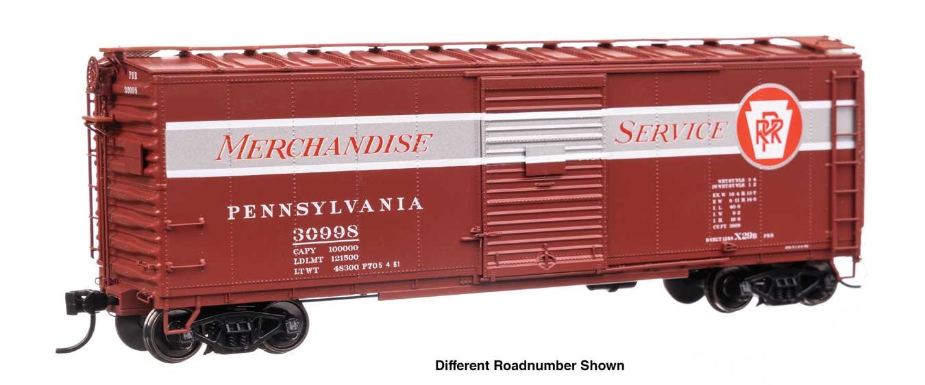 40′ X29B Boxcar - Ready to Run -- Pennsylvania Railroad 29938 (Merchandise Service, With Stiffene, HO, WalthersProto 102321
