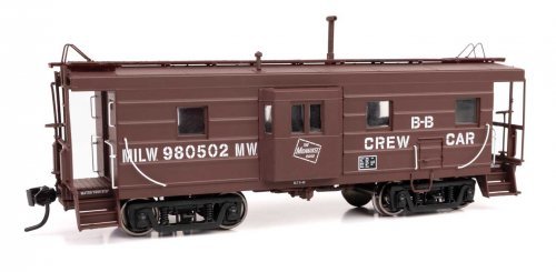 Milwaukee Road Rib Sided Caboose -- Milwaukee Road 980502 Buildings & Bridges (tuscan, black, whi, HO, WalthersProto 103659