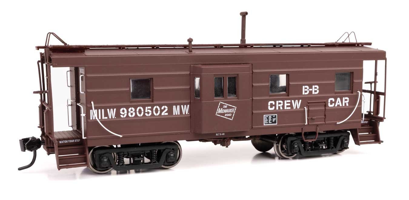 Milwaukee Road Rib Sided Caboose -- Milwaukee Road 980502 Buildings & Bridges (tuscan, black, whi, HO, WalthersProto 103659