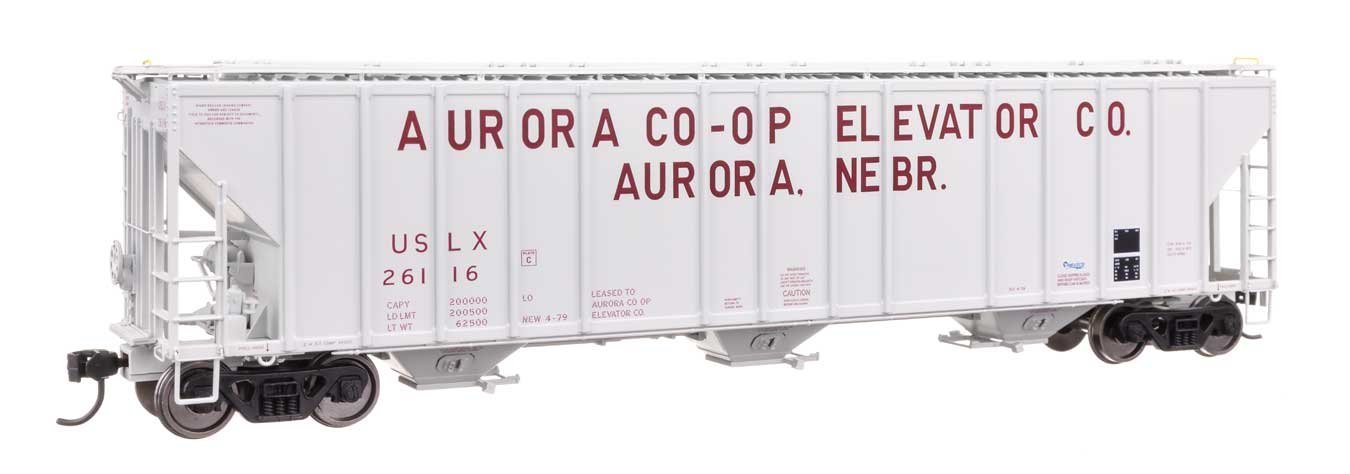 55′ Evans 4780 Covered Hopper - Ready To Run -- Aurora Coop USLX 26116, HO, WalthersProto 106178