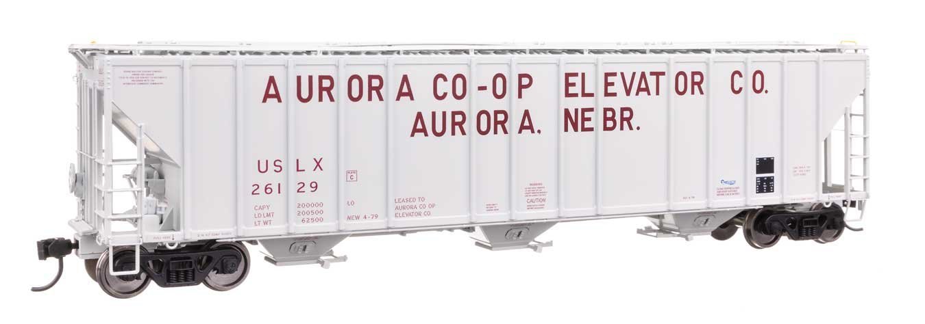 55′ Evans 4780 Covered Hopper - Ready To Run -- Aurora Coop USLX 26129, HO, WalthersProto 106180