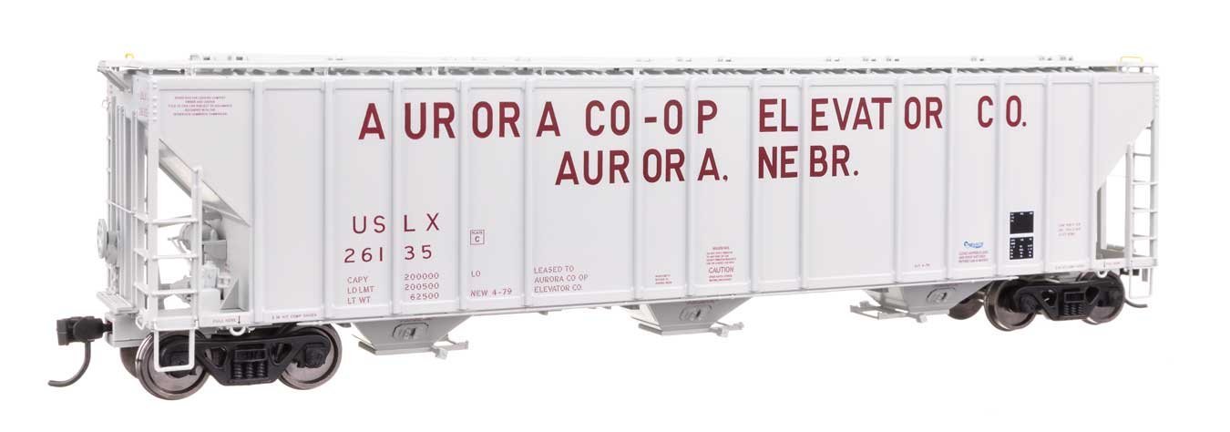 55′ Evans 4780 Covered Hopper - Ready To Run -- Aurora Coop USLX 26135, HO, WalthersProto 106181