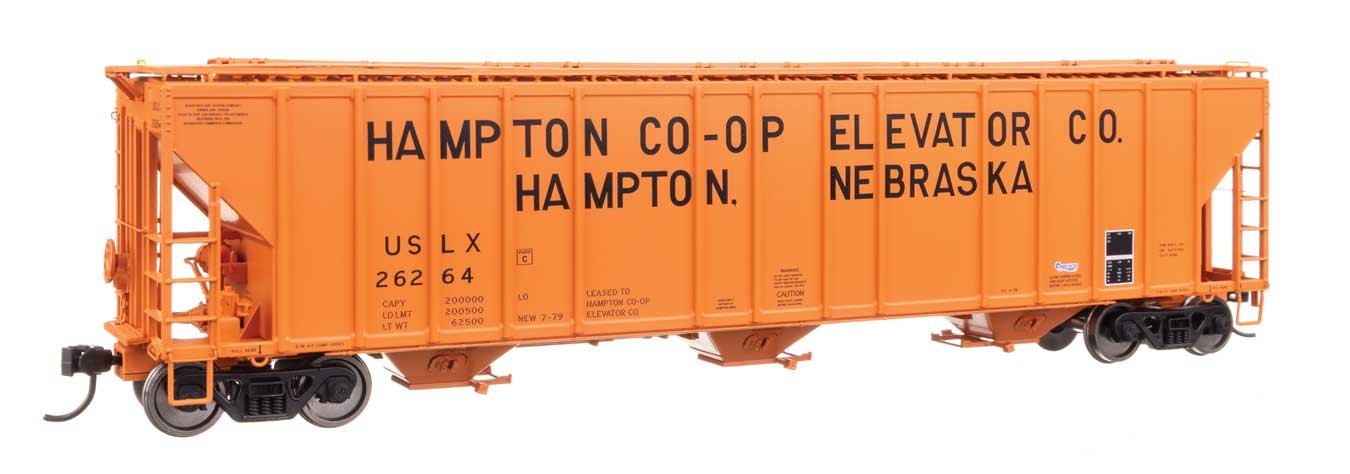 55′ Evans 4780 Covered Hopper - Ready To Run -- Hampton Co-op USLX 26264, HO, WalthersProto 106196