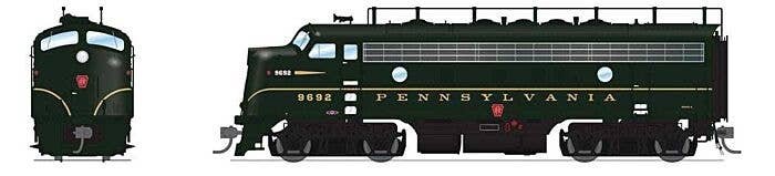 EMD F7A - Sound and DCC - Paragon4(TM) -- Pennsylvania Railroad 9699A (Trainphone, Single Stripe, Brunswick Green), HO, Broadway