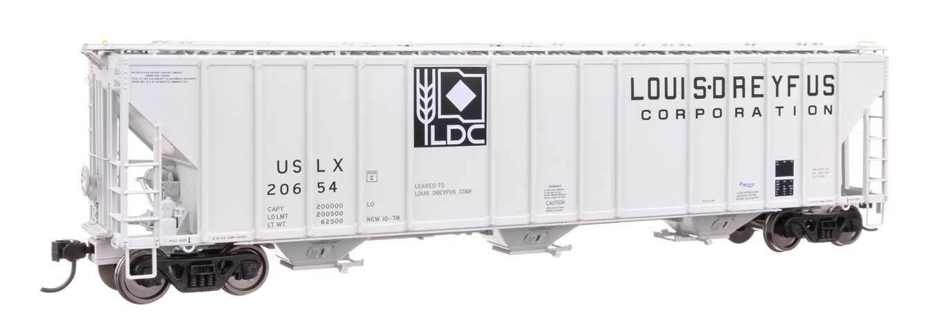 55′ Evans 4780 Covered Hopper - Ready To Run -- Louis Dreyfus USLX 20654, HO, WalthersProto 106200