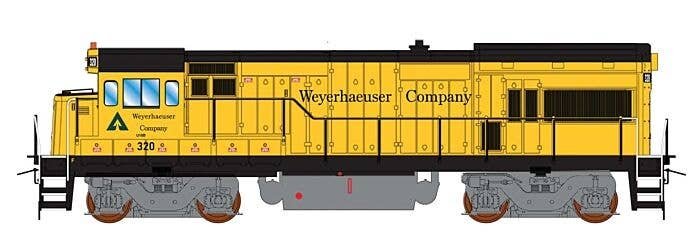 GE U18B - Sound and DCC -- Weyerhaeuser (yellow, black), HO, Intermountain Railway Company 49494S