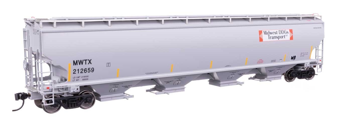67′ Trinity 6351 4-Bay Covered Hopper - Ready to Run -- Midwest DDG Transport MWTX 212659, HO, WalthersProto 110322