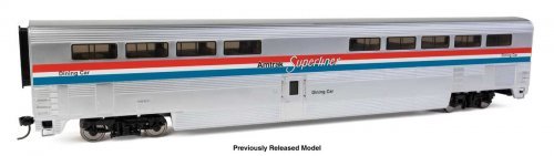 85′ Pullman-Standard Superliner I Diner - Lighted - Ready to Run -- Amtrak(R) 38003 (Phase III), HO, WalthersProto 12034
