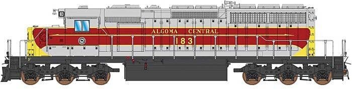 GMDD SD40-2 - Sound and DCC -- Algoma Central (gray, maroon, yellow), N, Intermountain Railway Company 69397S
