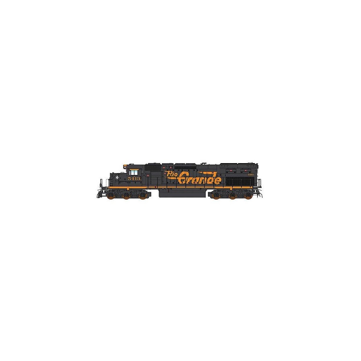 EMD SD40T-2 Tunnel Motor w/LokSound & DCC -- Wheeling & Lake Erie (ex-DRGW, black, Aspen Gold), HO, Intermountain Railway Compan