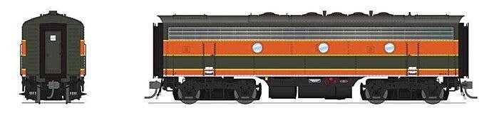 EMD F7B - Sound and DCC - Paragon4(TM) -- Great Northern 454C (Freight Empire Scheme, Pullman Green, Orange), HO, Broadway Limit