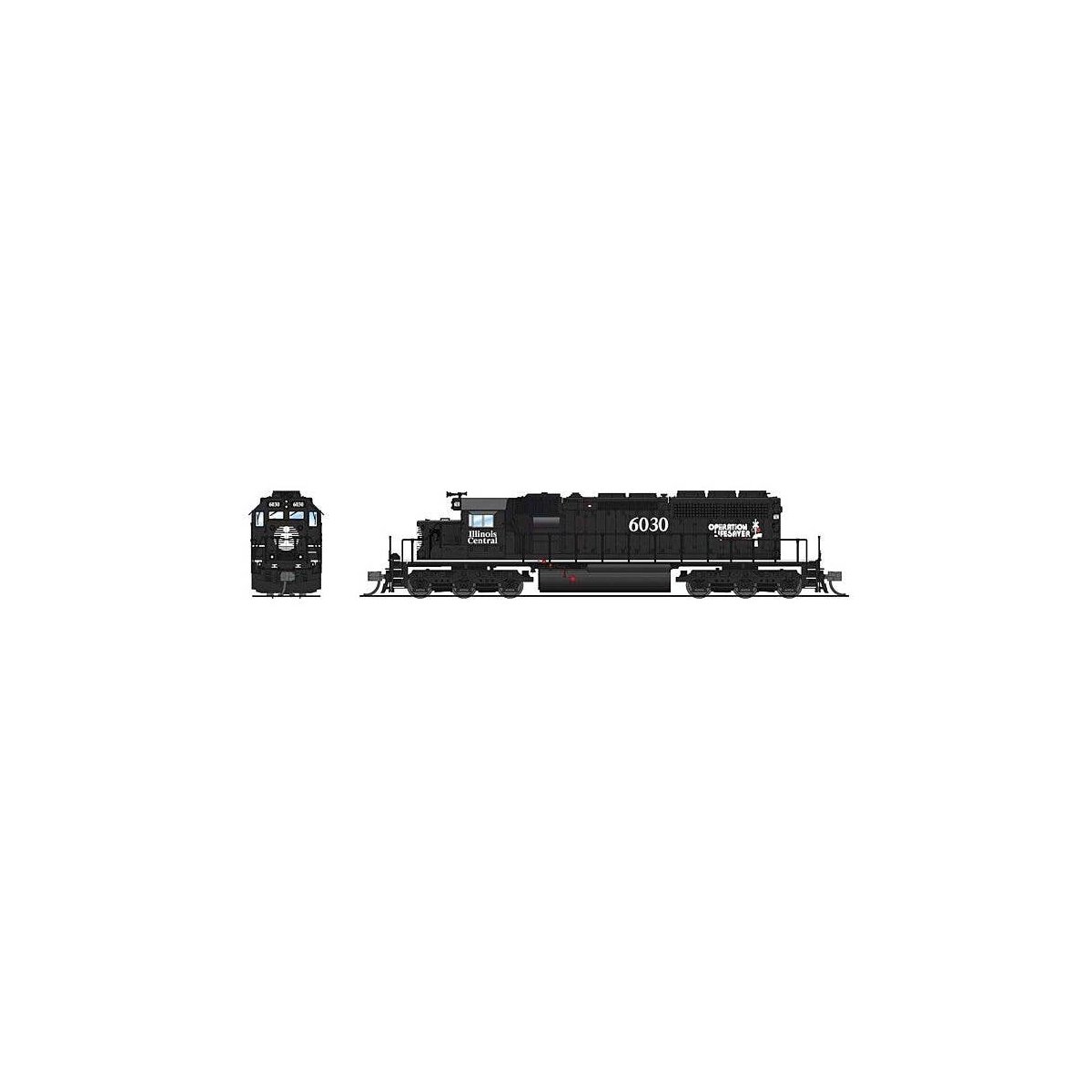 EMD SD40-2 Low-Nose - Sound and DCC - Paragon4(TM) -- Illinois Central 6257 (black, white, Operation Lifesaver), N, Broadway Lim